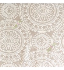Grey cream color traditional designs circles rangoli scales deya zigzag circle lines main curtain